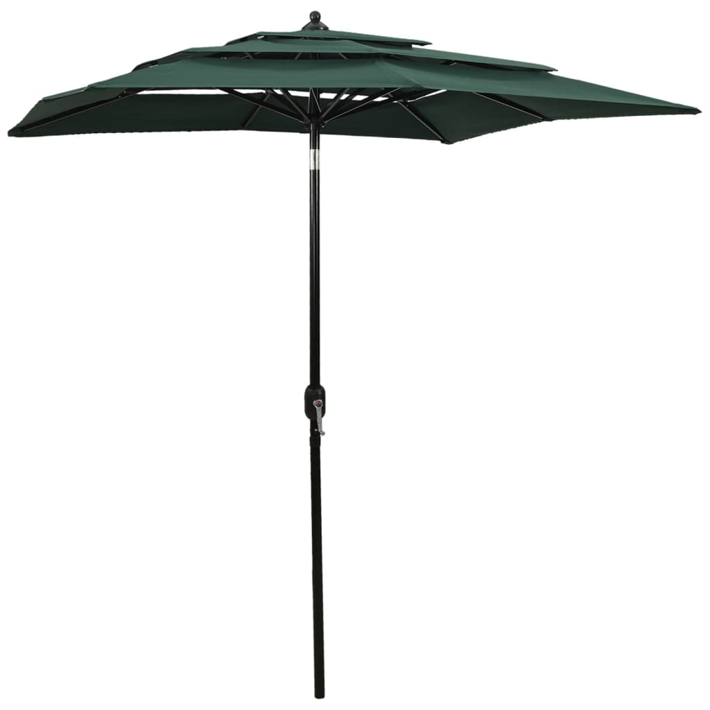 Sonnenschirm Mit Aluminium-Mast 3-Lagig 2,5X2,5 M
