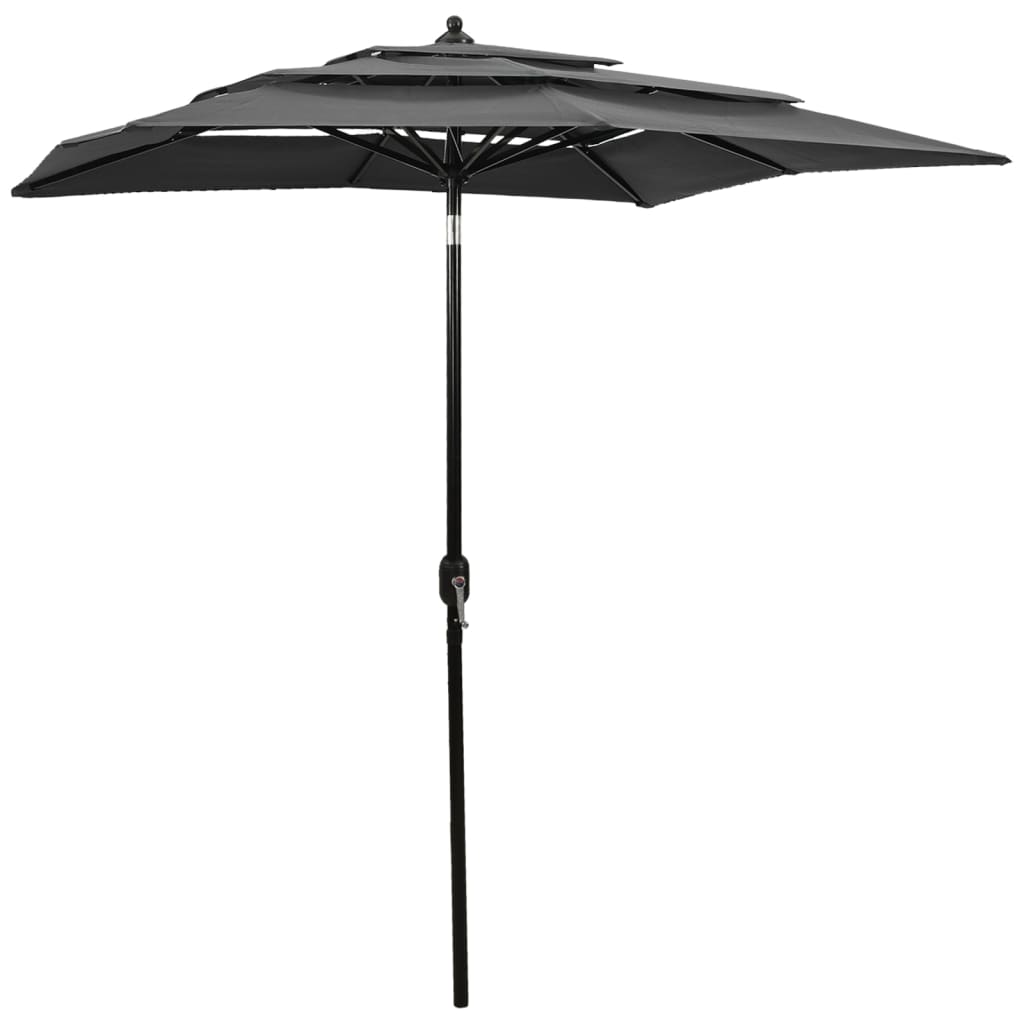 Sonnenschirm Mit Aluminium-Mast 3-Lagig 2,5X2,5 M