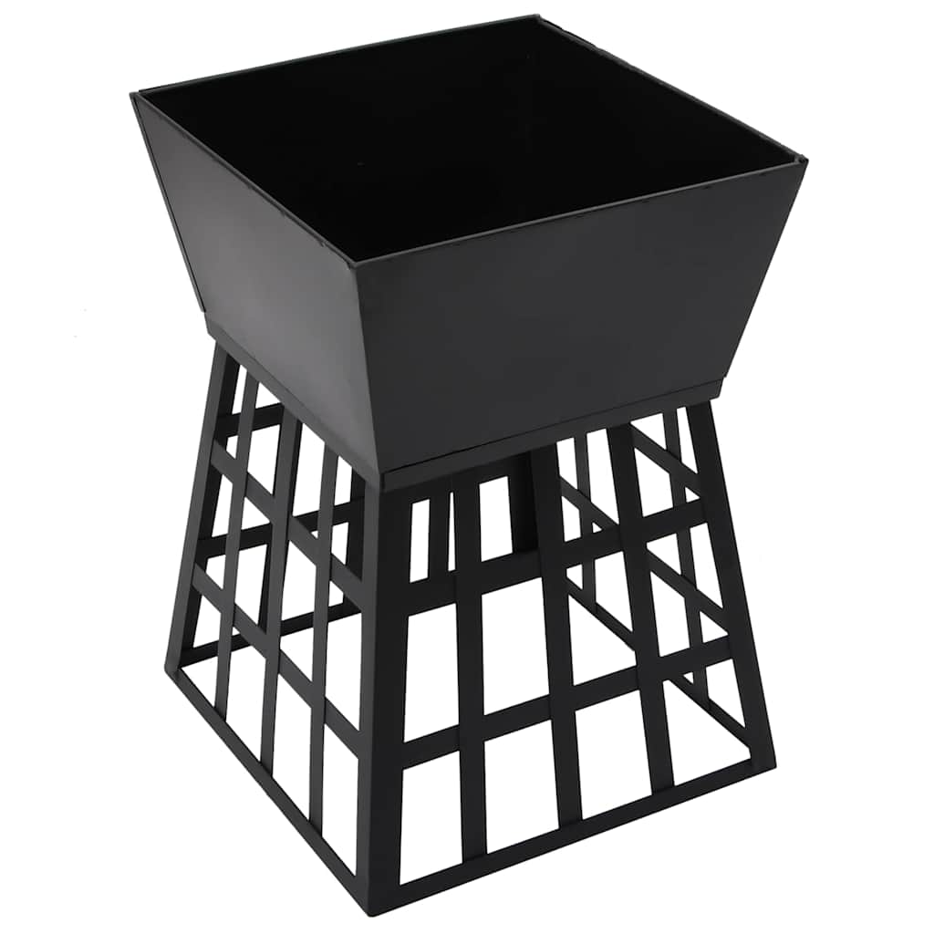 2-In-1 Feuerstelle Und Grill 34X34X48 Cm Stahl Schwarz
