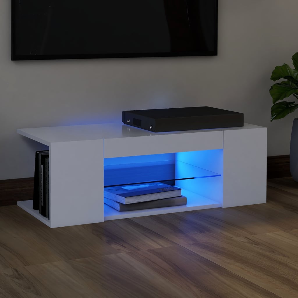 Tv-Schrank Mit Led-Leuchten Artisan-Eiche 90X39X30 Cm