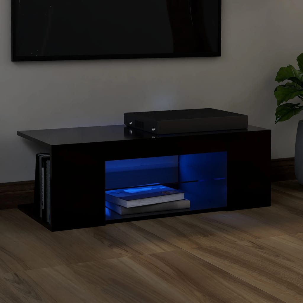 Tv-Schrank Mit Led-Leuchten Artisan-Eiche 90X39X30 Cm