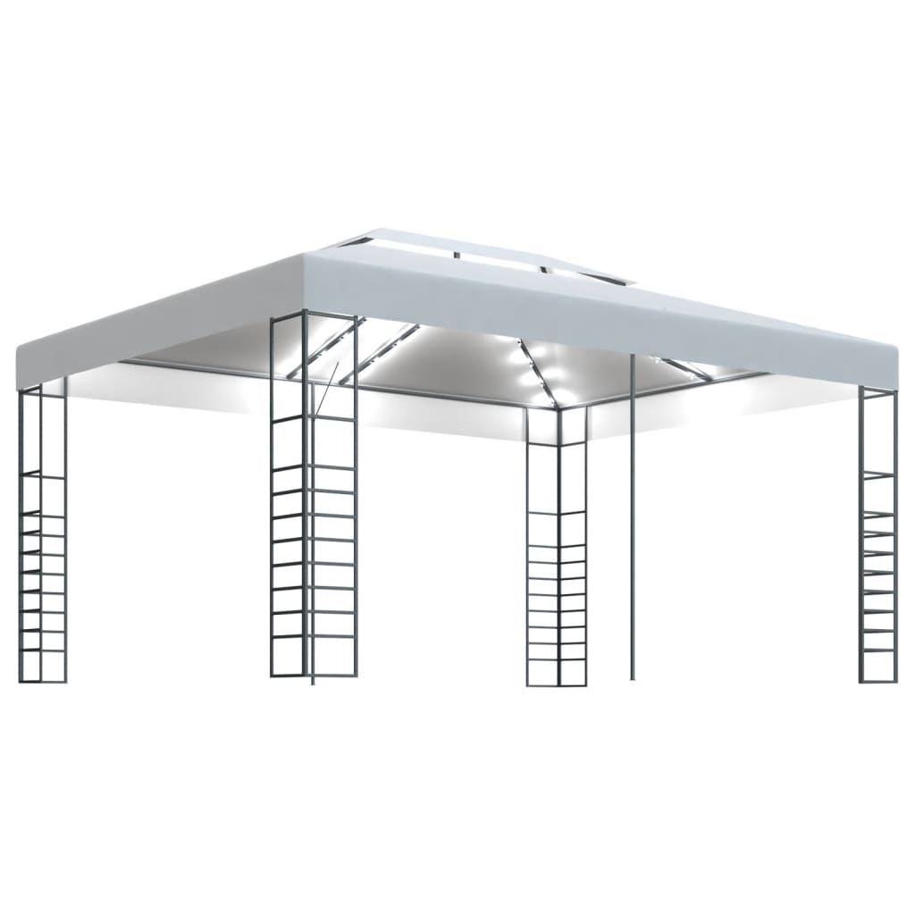 Pavillon Mit Led-Lichterkette 4X3X2,7 M