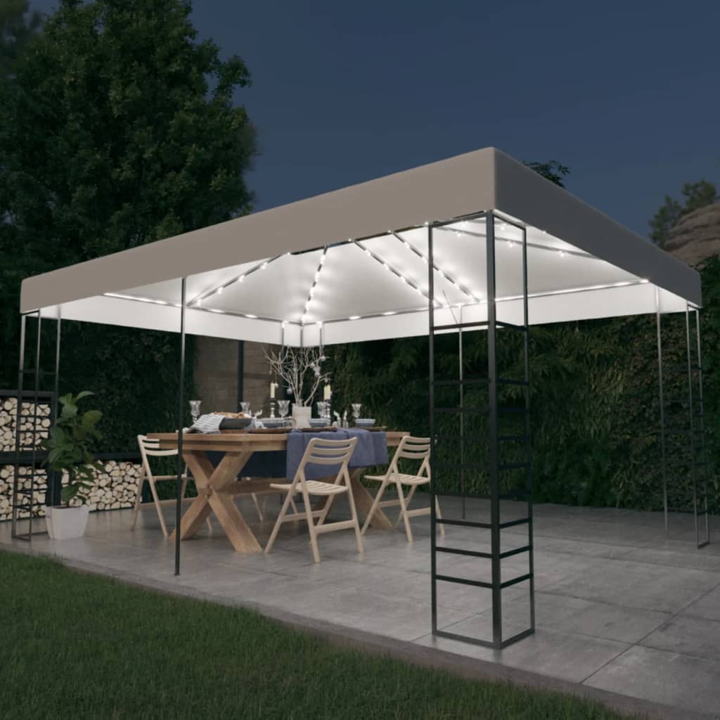 Pavillon Mit Led-Lichterkette 4X3X2,7 M