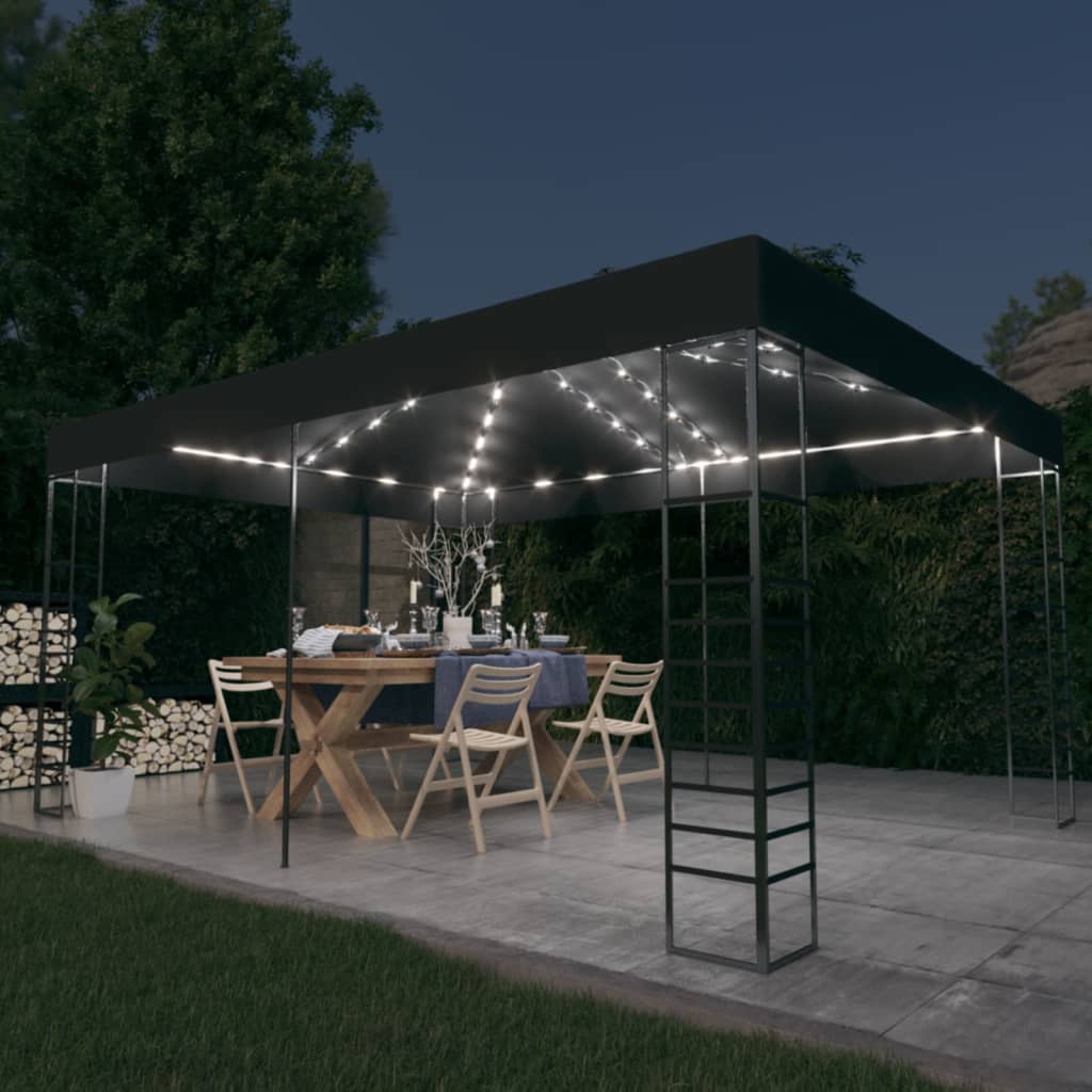 Pavillon Mit Led-Lichterkette 4X3X2,7 M