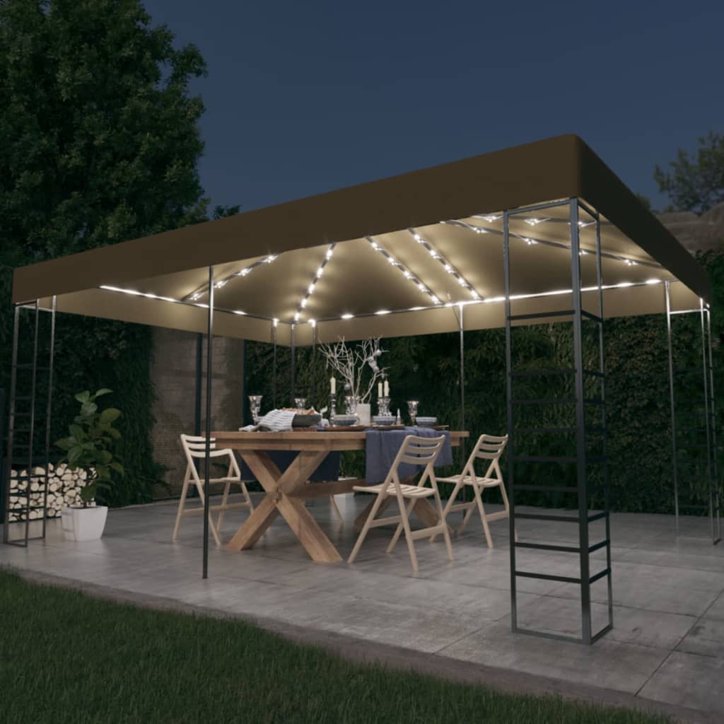 Pavillon Mit Led-Lichterkette 4X3X2,7 M