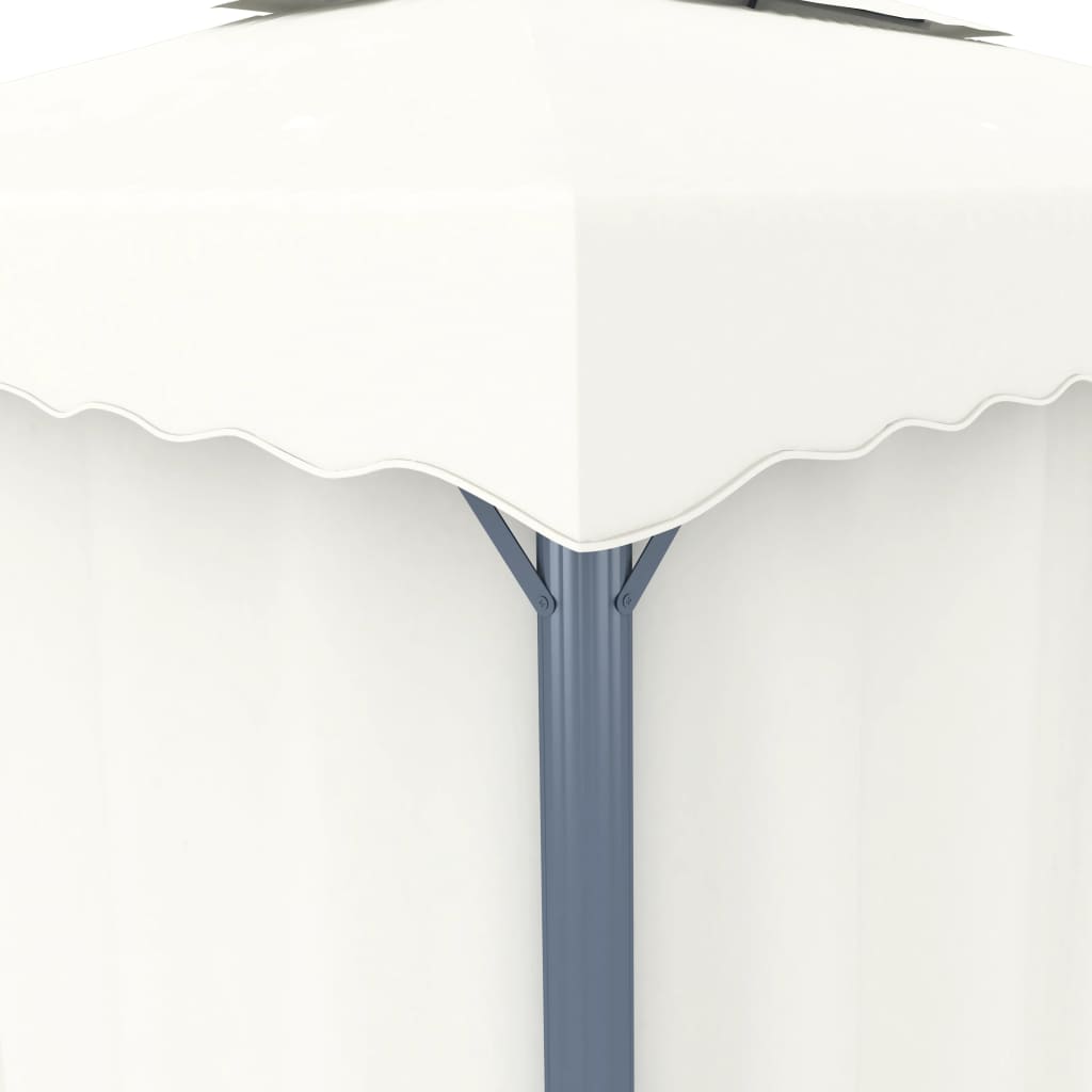 Pavillon Mit Vorhängen & Led-Lichterketten 4X3 M Weiß