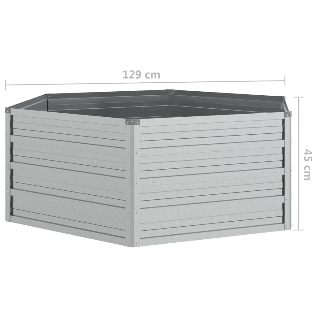 Garten-Hochbeet 129X45 Cm Verzinkter Stahl