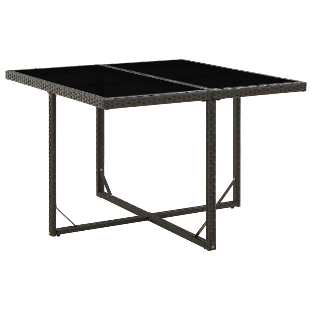 Gartentisch 109X107X74 Cm Poly Rattan Und Glas