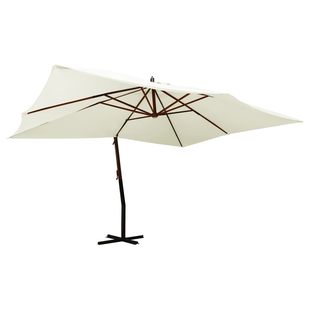 Ampelschirm Mit Holzmast 400X300 Cm Sand