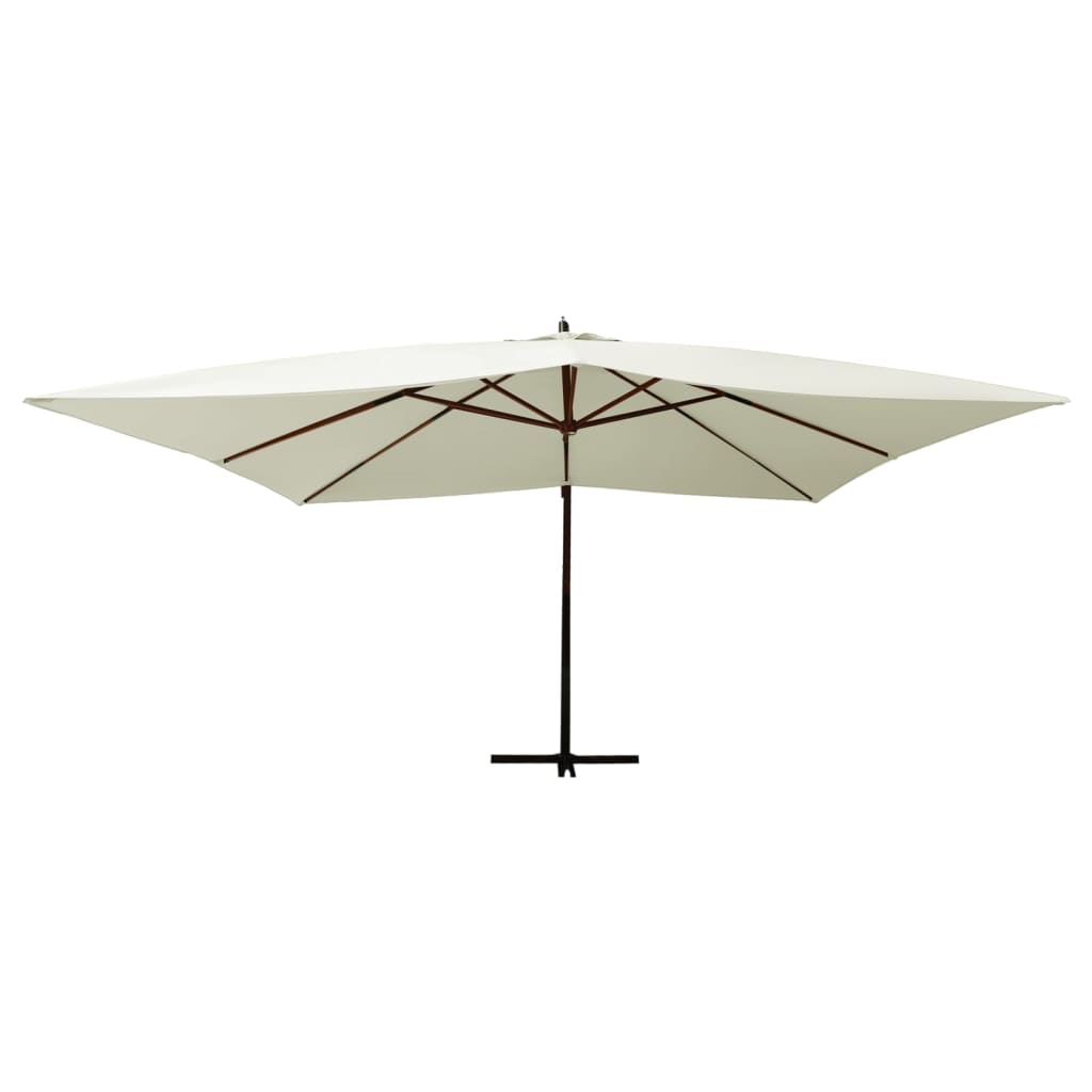Ampelschirm Mit Holzmast 400X300 Cm Sand