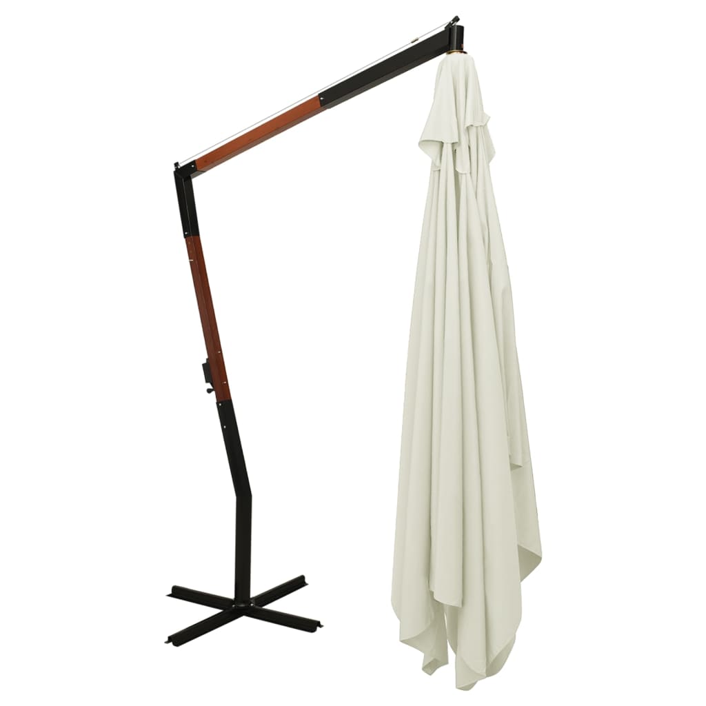 Ampelschirm Mit Holzmast 400X300 Cm Sand