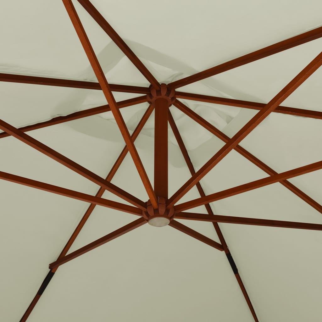 Ampelschirm Mit Holzmast 400X300 Cm Sand