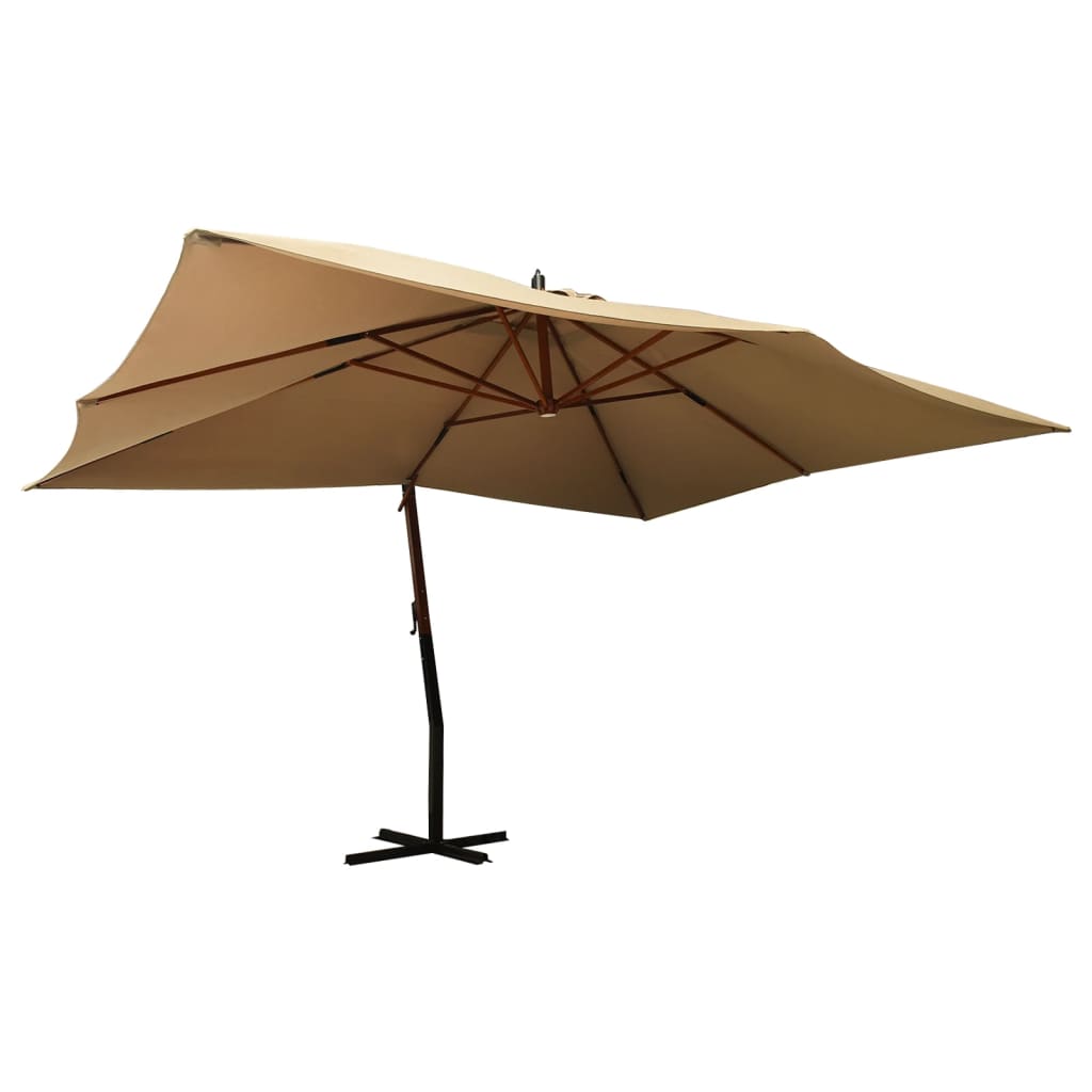 Ampelschirm Mit Holzmast 400X300 Cm Sand