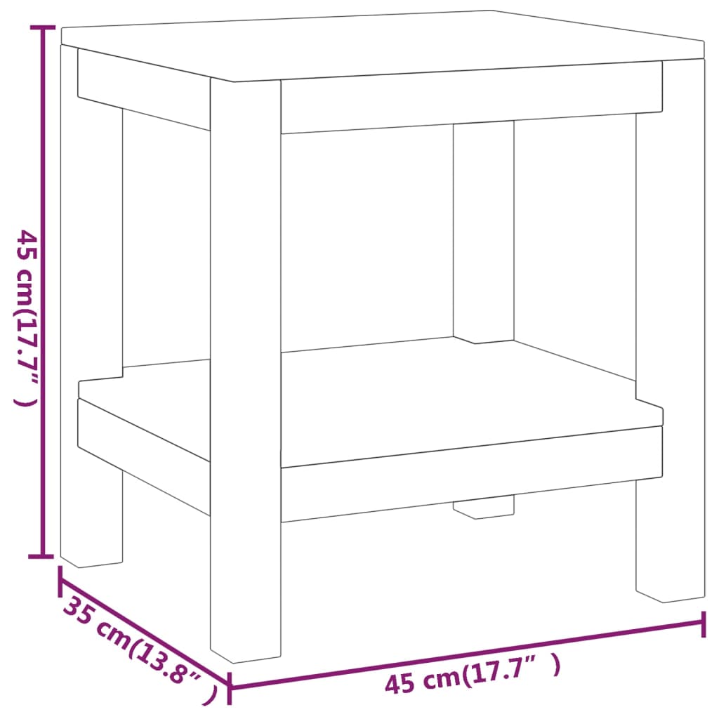 Badezimmer-Beistelltisch 45X35X45 Cm Massivholz Teak