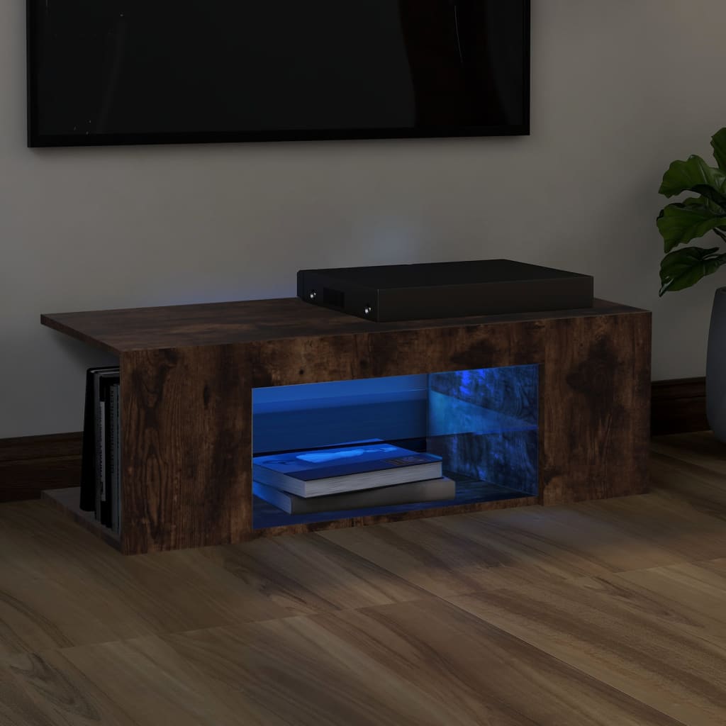 Tv-Schrank Mit Led-Leuchten Artisan-Eiche 90X39X30 Cm