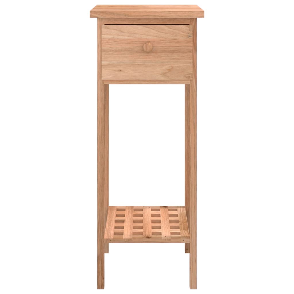 Beistelltisch Mit Schublade 25X25X60 Cm Massivholz Nussbaum Weiß