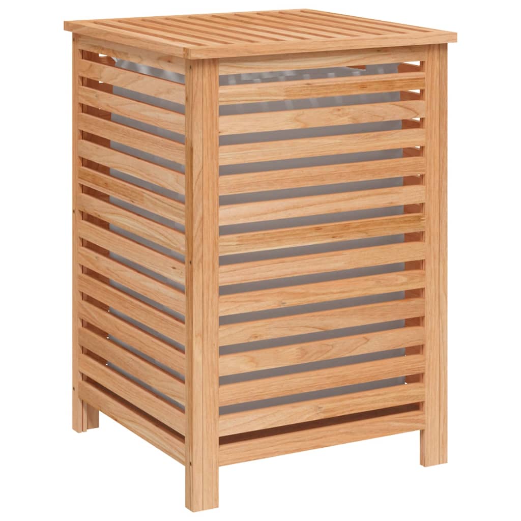 Wäschekorb 45X45X65 Cm Massivholz Nussbaum