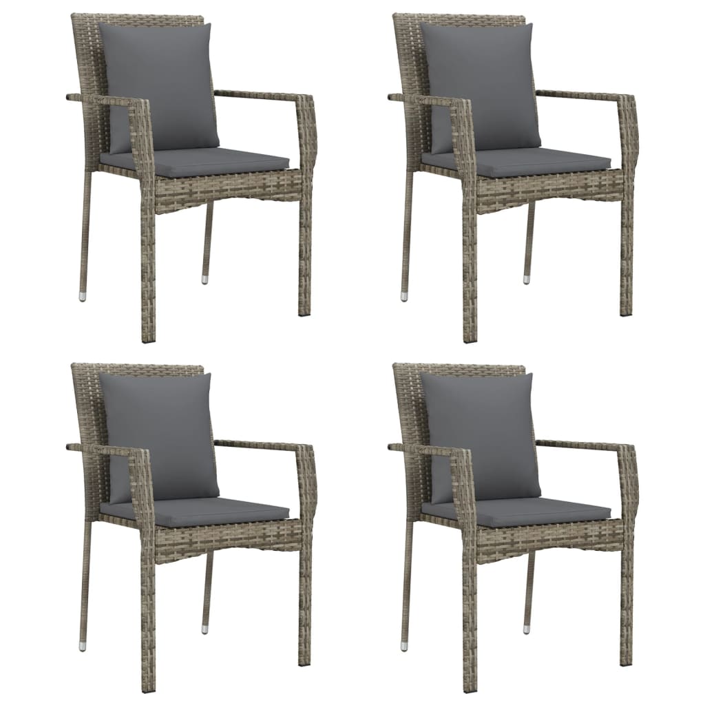 Gartenstühle Mit Kissen 4 Stk. Poly Rattan