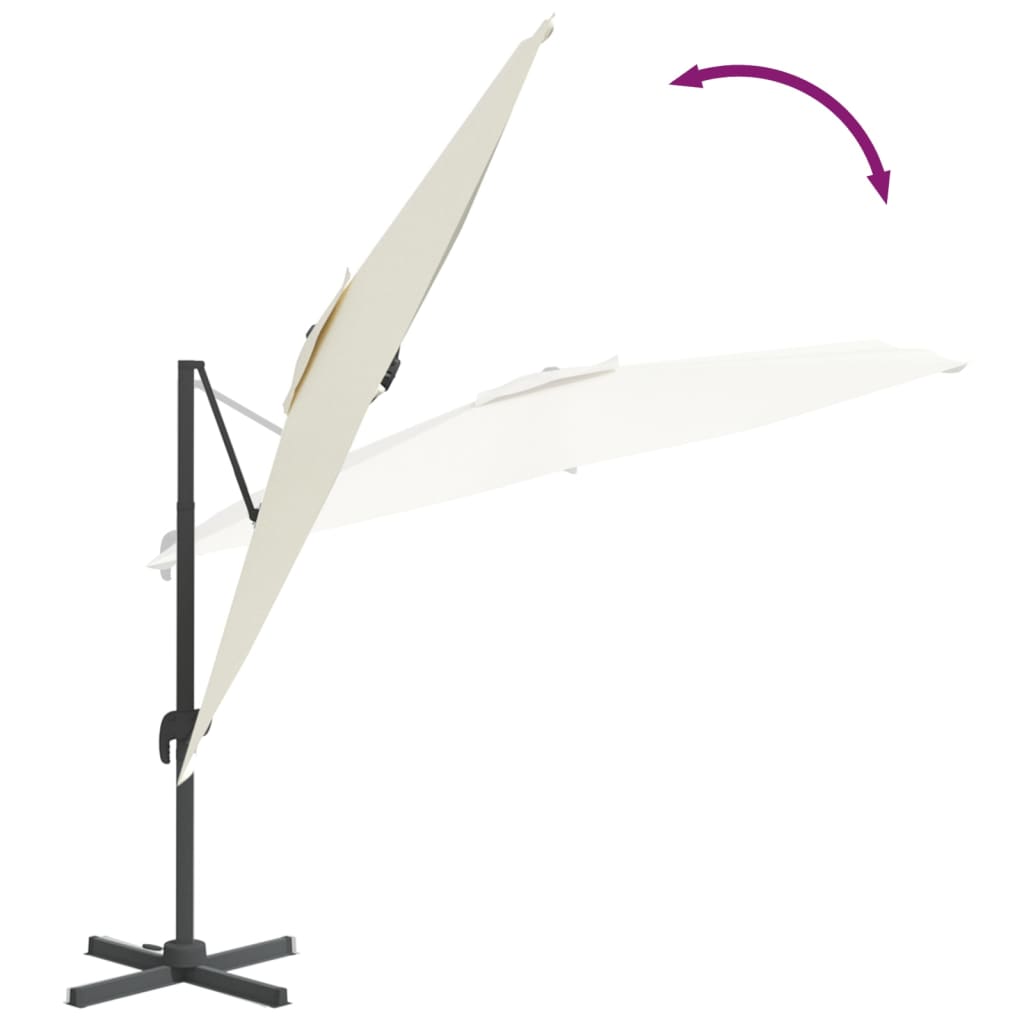 Ampelschirm Mit Aluminium-Mast Sandweiß Sand-Weiß