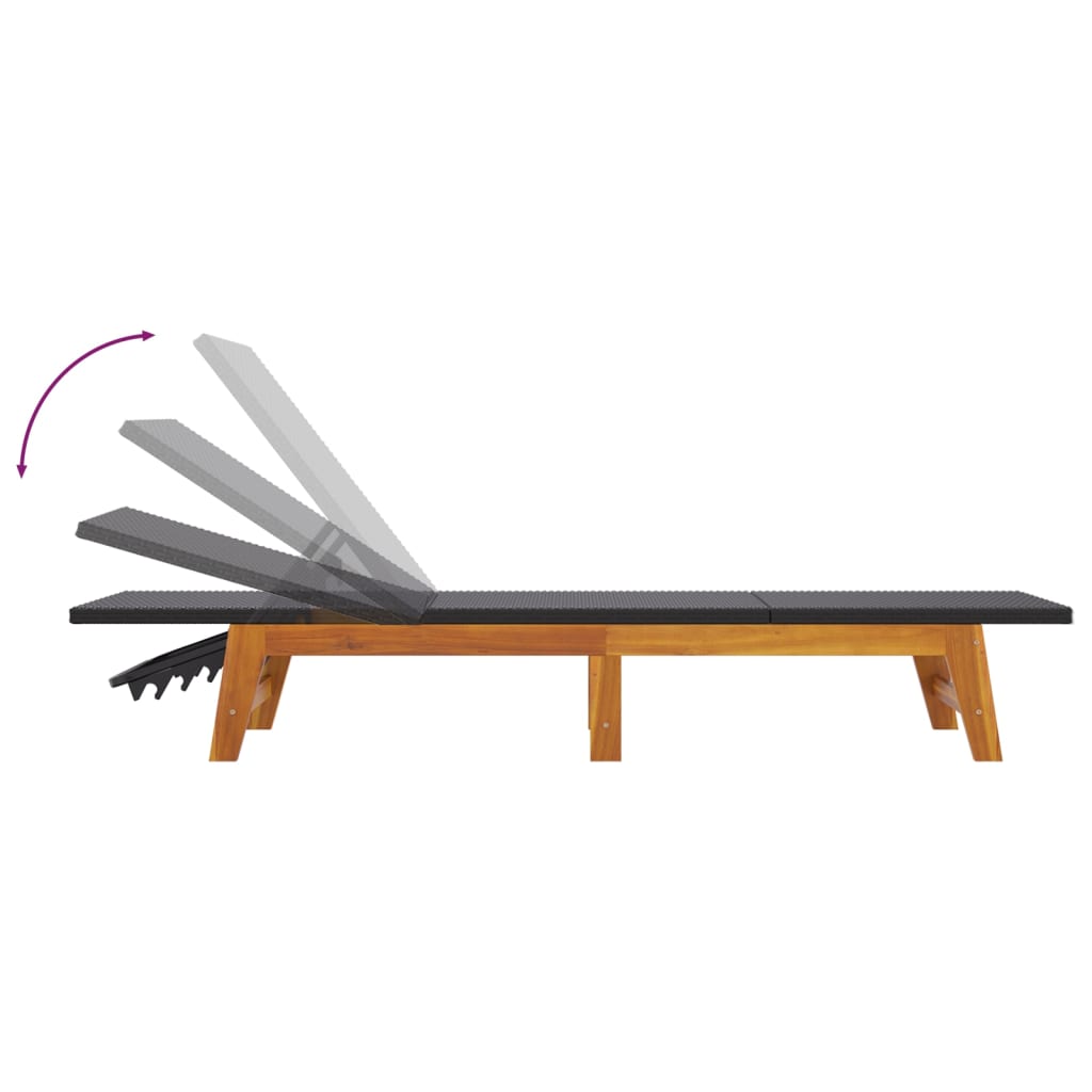 Sonnenliege Mit Tisch Poly Rattan Und Massivholz Akazie