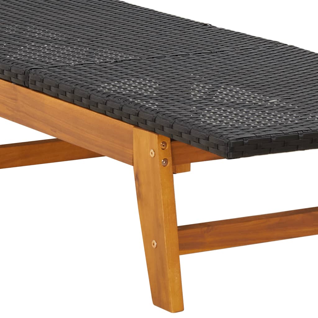Sonnenliege Mit Tisch Poly Rattan Und Massivholz Akazie