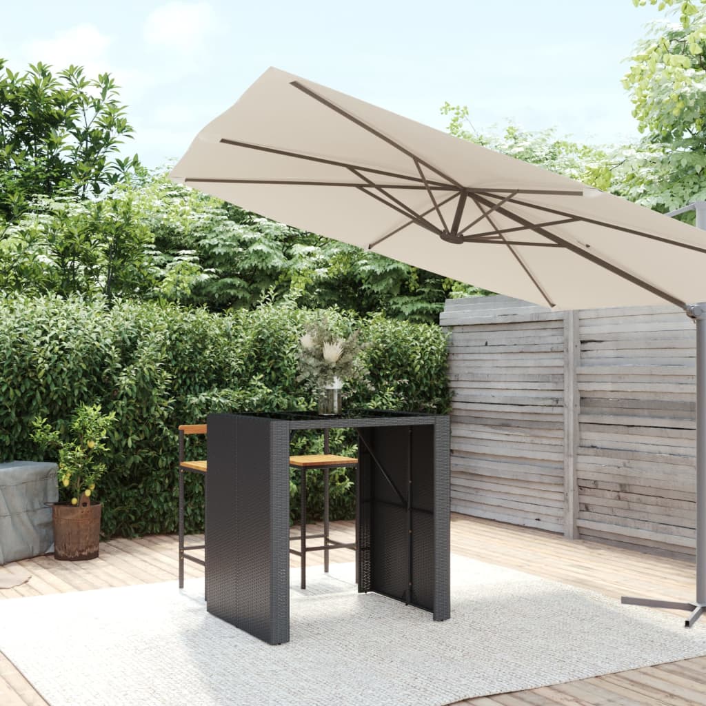 Bartisch Mit Glasplatte Poly Rattan