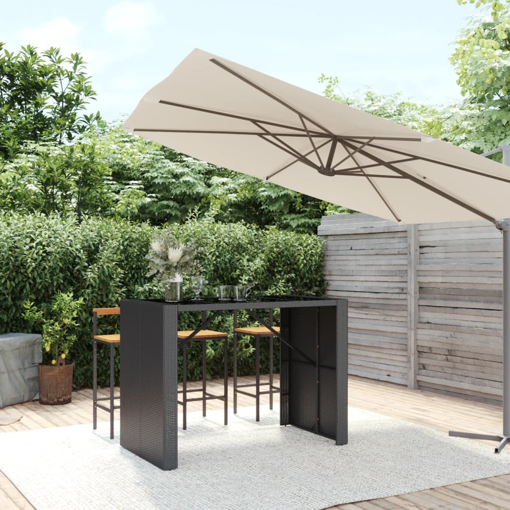 Bartisch Mit Glasplatte Poly Rattan