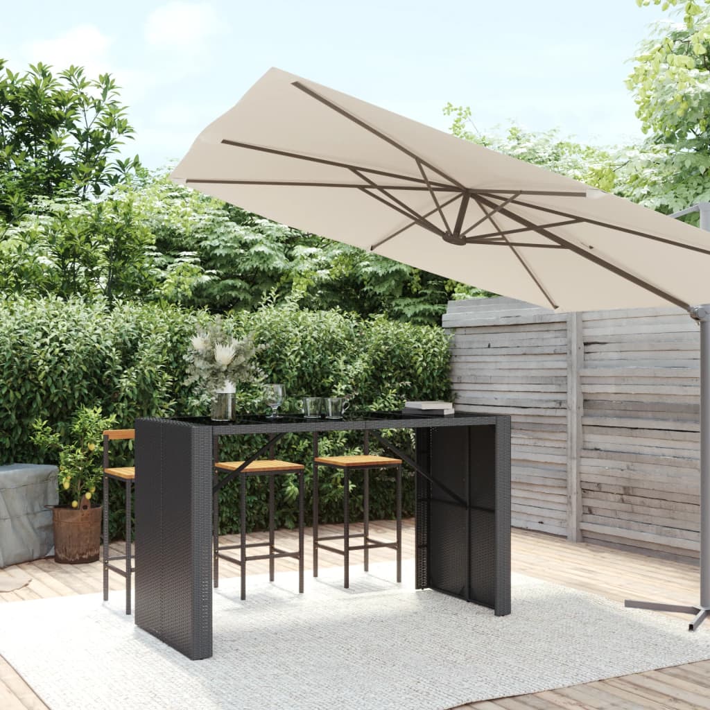 Bartisch Mit Glasplatte Poly Rattan