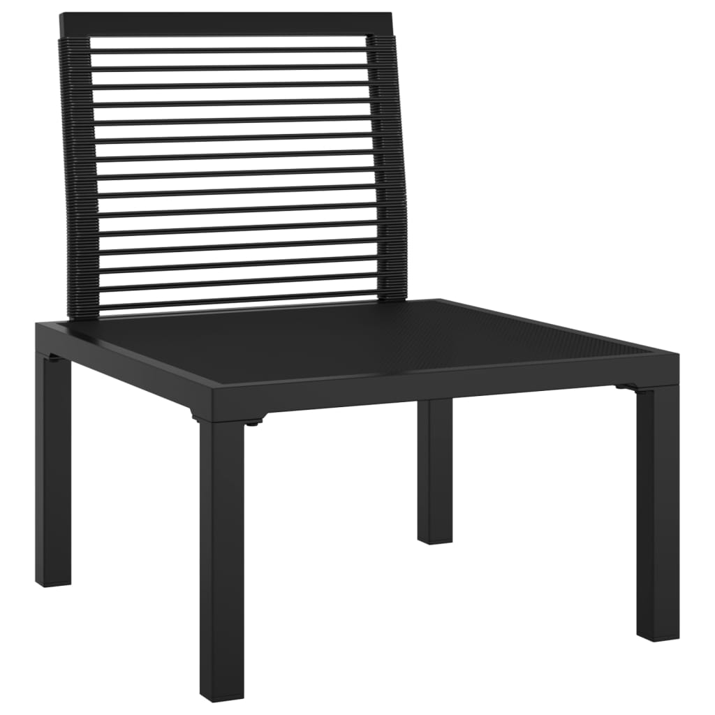 Gartenstuhl Mit Kissen Schwarz Und Grau Poly Rattan