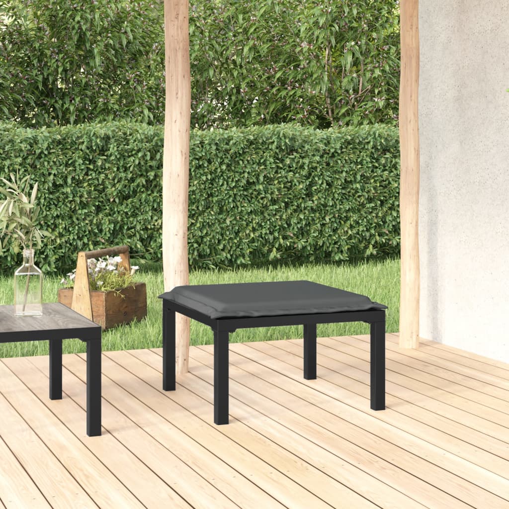 Gartenstuhl Mit Kissen Schwarz Und Grau Poly Rattan