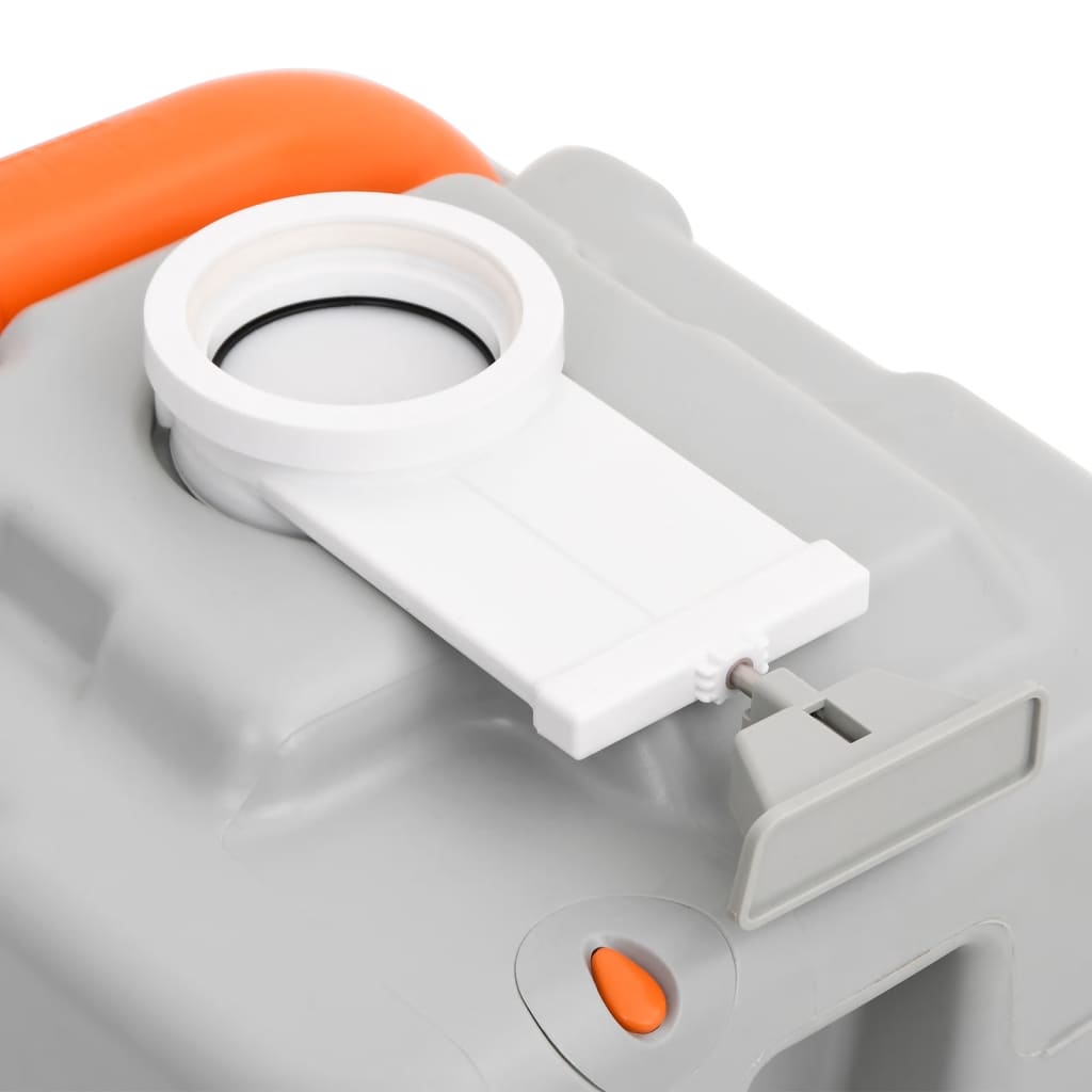 Camping-Toilette Tragbar Grau Und Weiß 15+10 L Hdpe