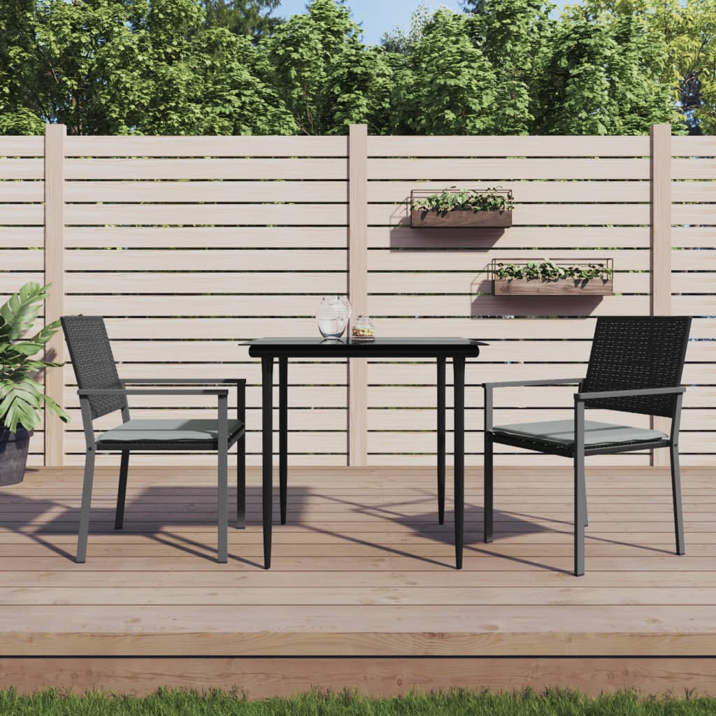 Gartenstühle Mit Kissen 6 Stk. Schwarz 54X62,5X89Cm Poly Rattan