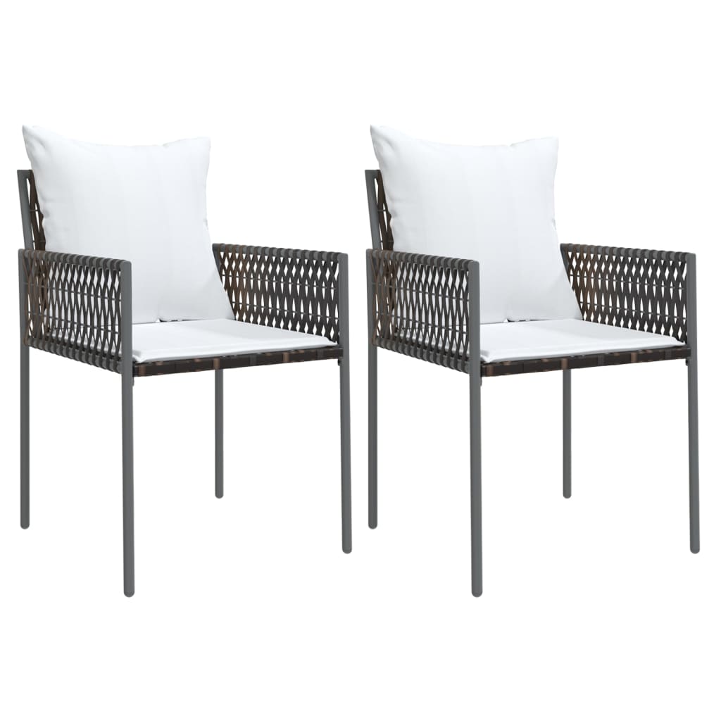Gartenstühle Mit Kissen 2 Stk. 54X61X83 Cm Poly Rattan