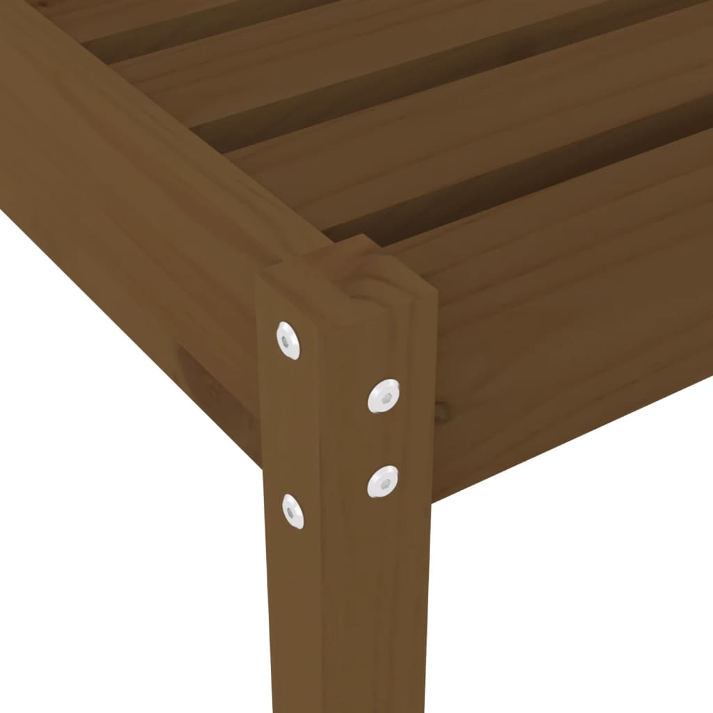 Sonnenliegen 2 Stk. Mit Tisch Honigbraun Massivholz Kiefer