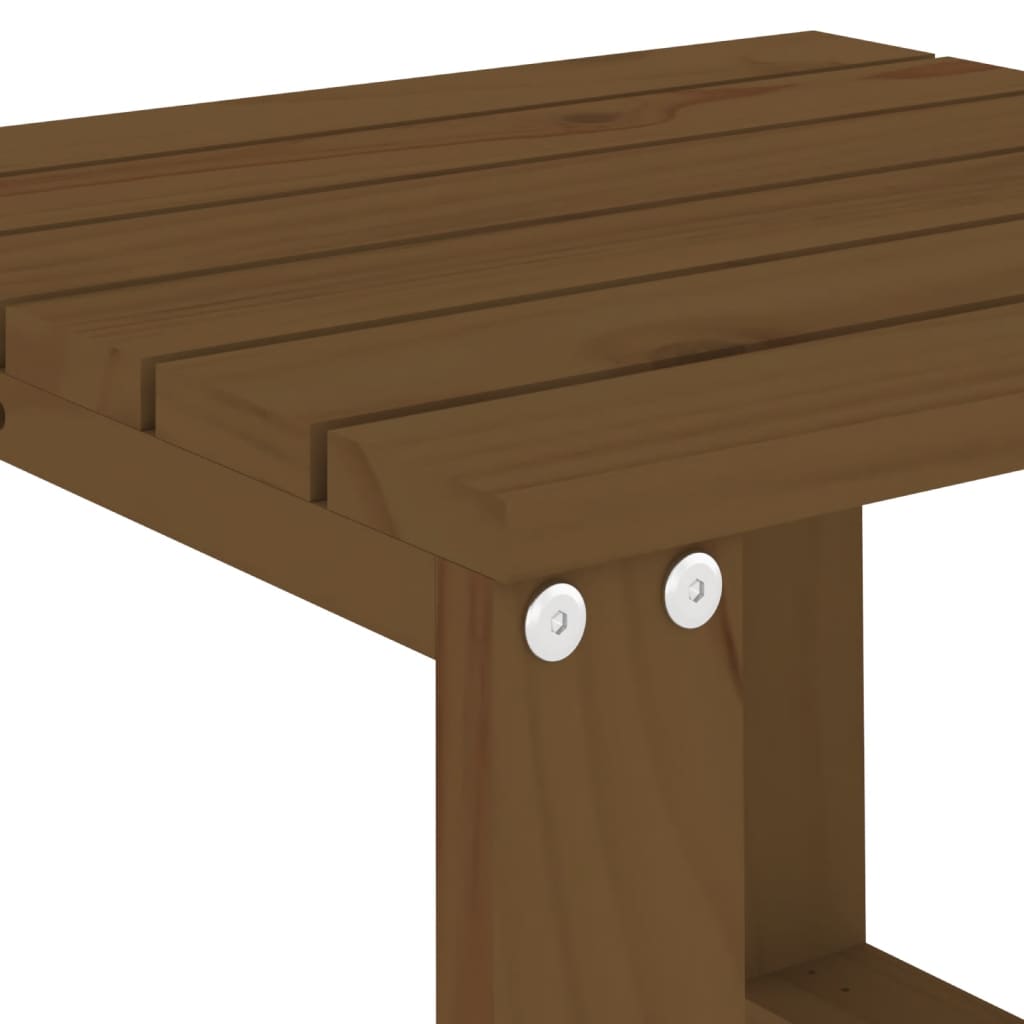 Sonnenliegen 2 Stk. Mit Tisch Honigbraun Massivholz Kiefer