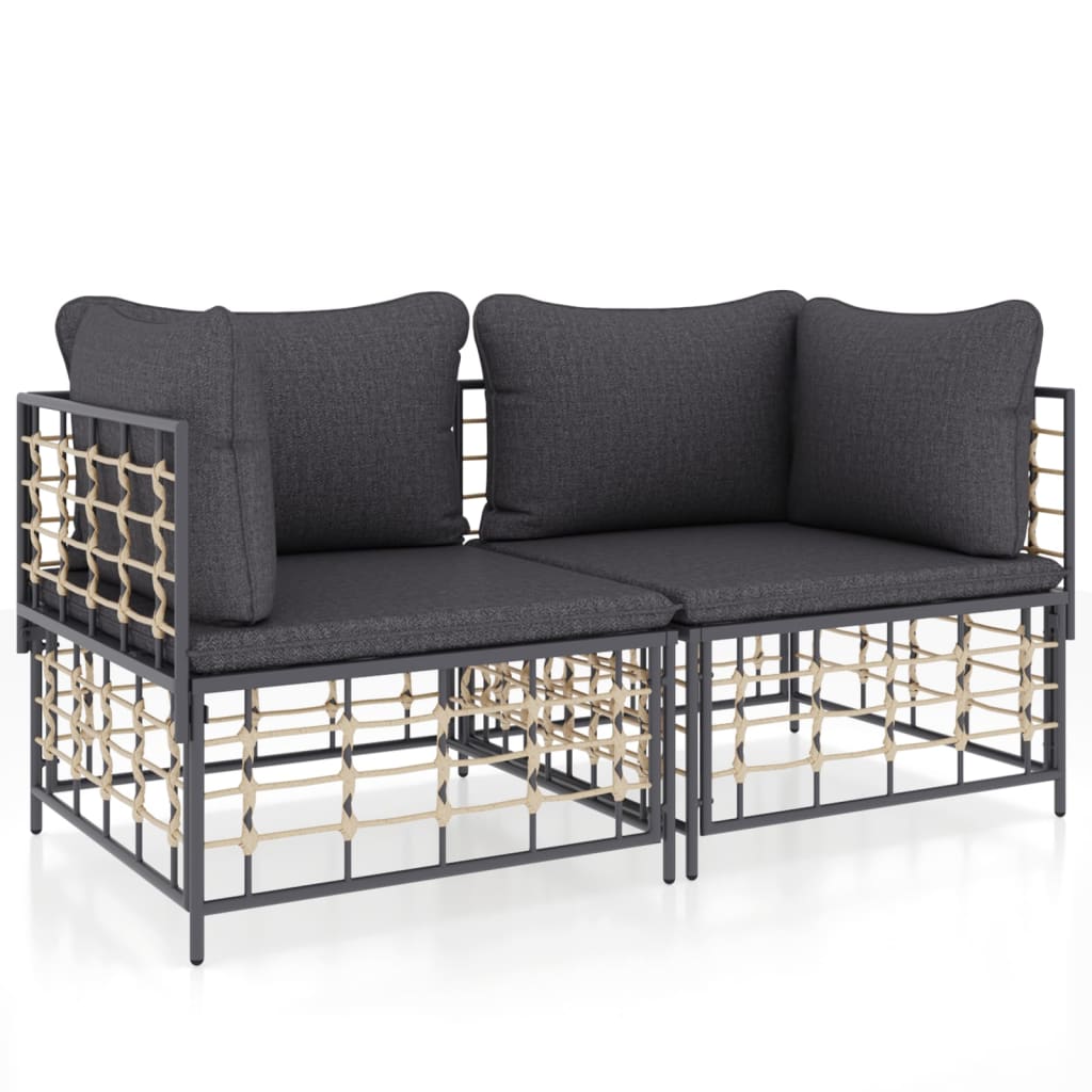 Ecksofas Mit Kissen 2 Stk. Modular Poly Rattan