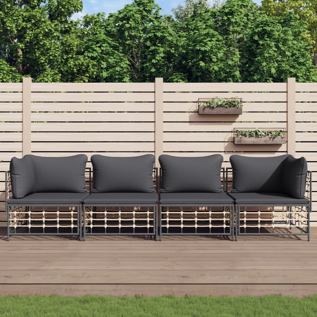 Ecksofas Mit Kissen 2 Stk. Modular Poly Rattan