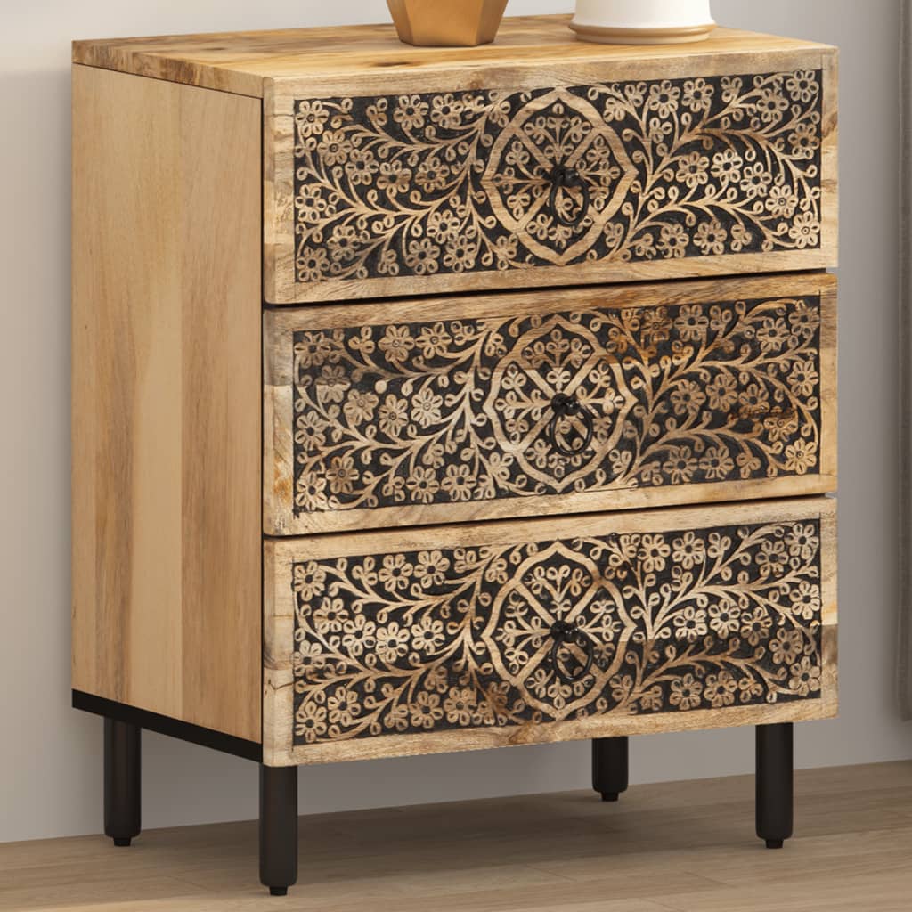 Nachttisch 50X33X60 Cm Massivholz Mango