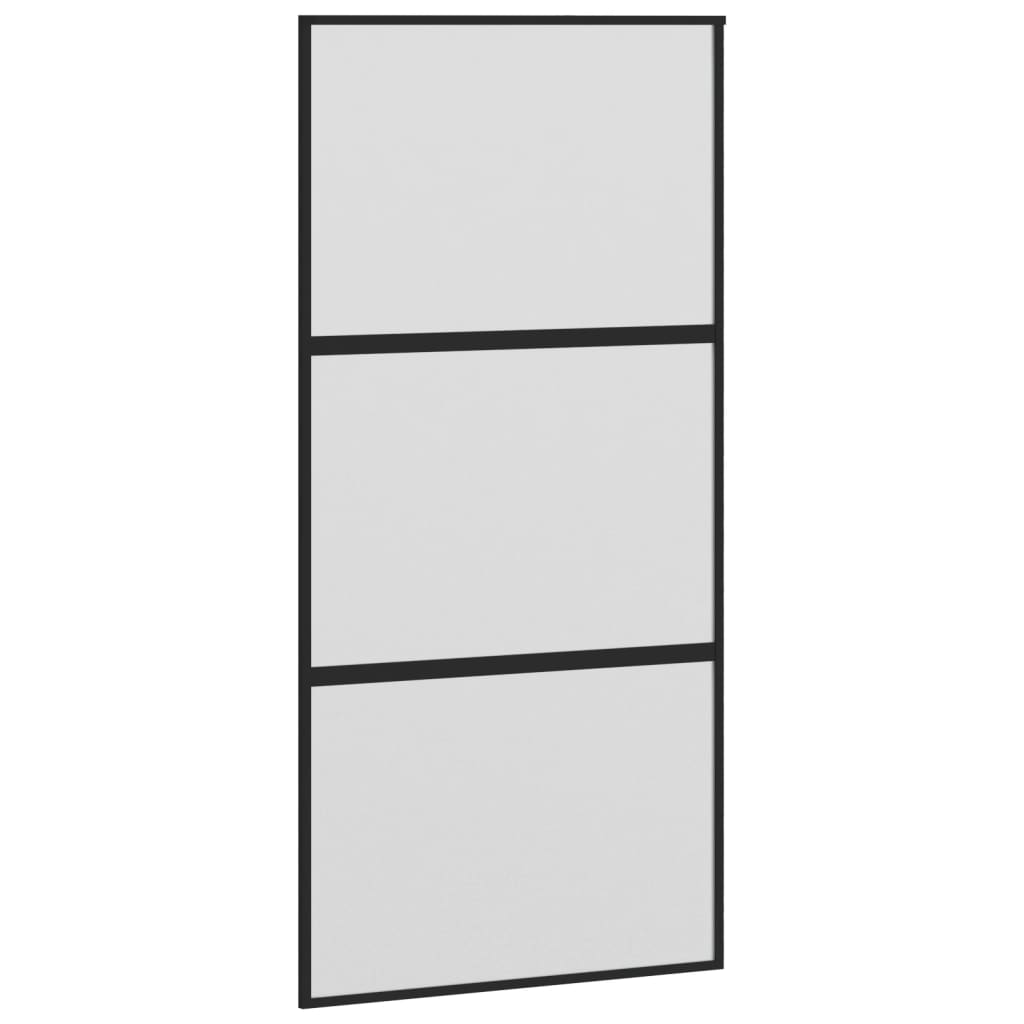 Schiebetür Schwarz 102,5X205 Cm Hartglas Und Aluminium Schwarz Und Matt