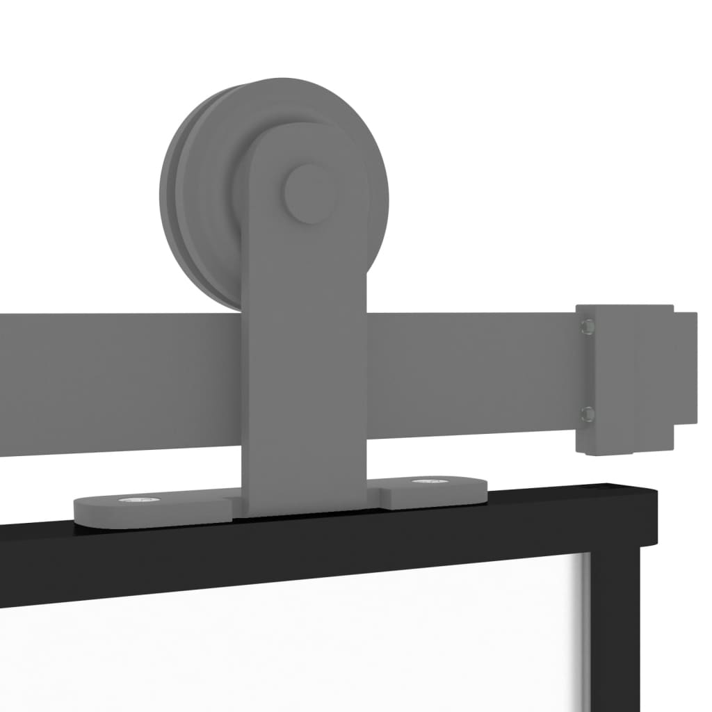 Schiebetür Schwarz 102,5X205 Cm Hartglas Und Aluminium Schwarz Und Matt
