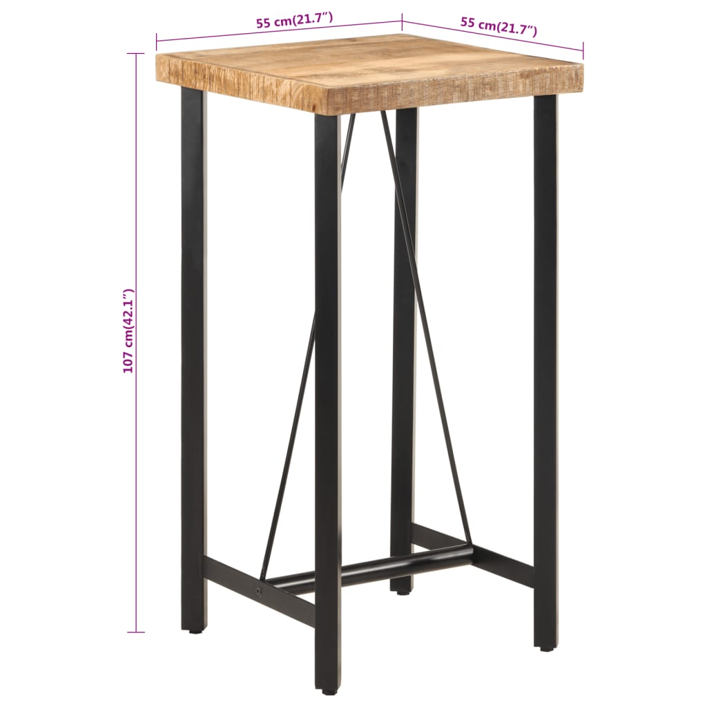 Bartisch Massivholz Mango Und Eisen