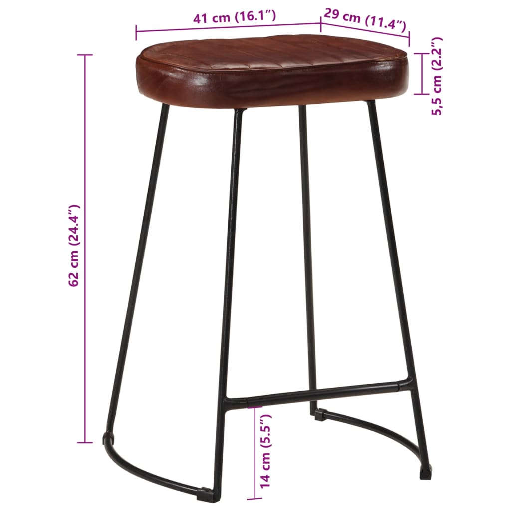 Barhocker 2 Stk. Dunkelbraun