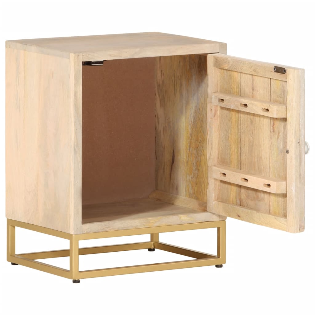Nachttisch Massivholz Mango Und Eisen