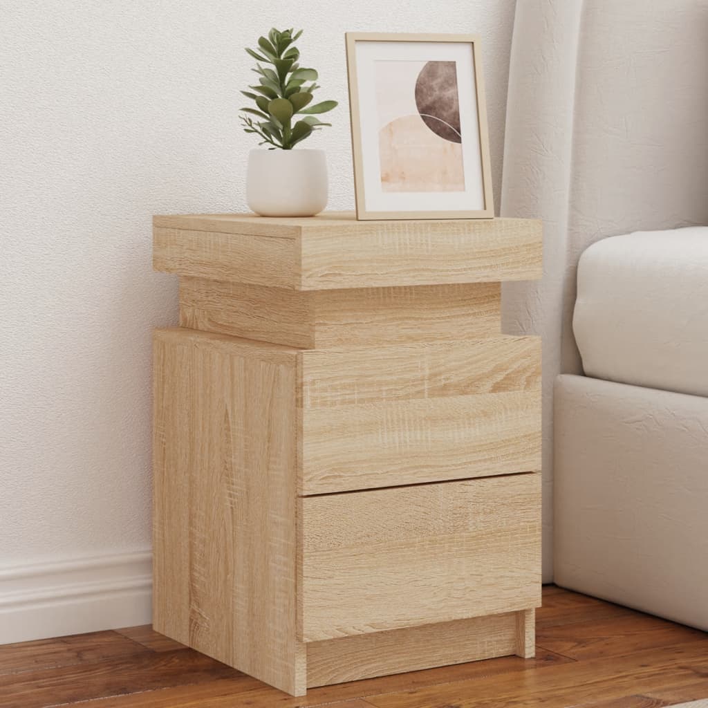 Led-Nachttisch -Optik 35X39X55 Cm Holzwerkstoff
