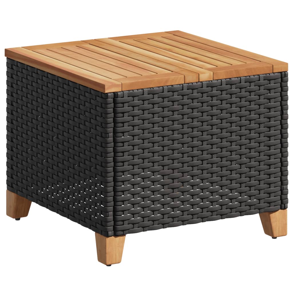 Gartentisch 45X45X37 Cm Poly Rattan Akazienholz