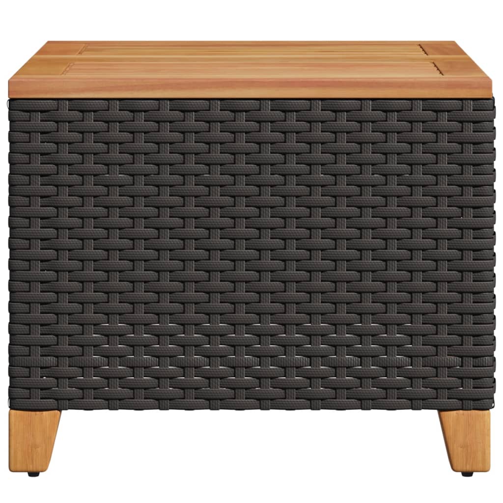 Gartentisch 45X45X37 Cm Poly Rattan Akazienholz