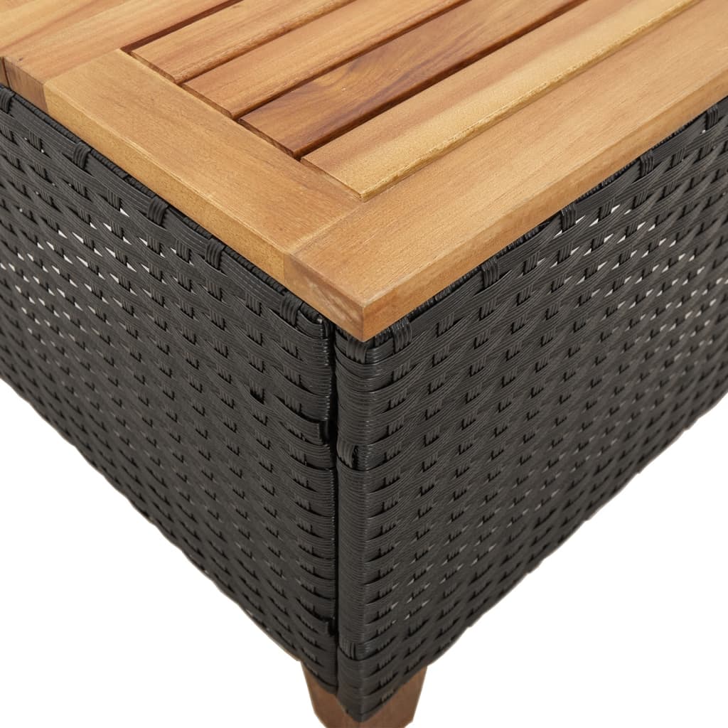 Gartentisch 45X45X37 Cm Poly Rattan Akazienholz