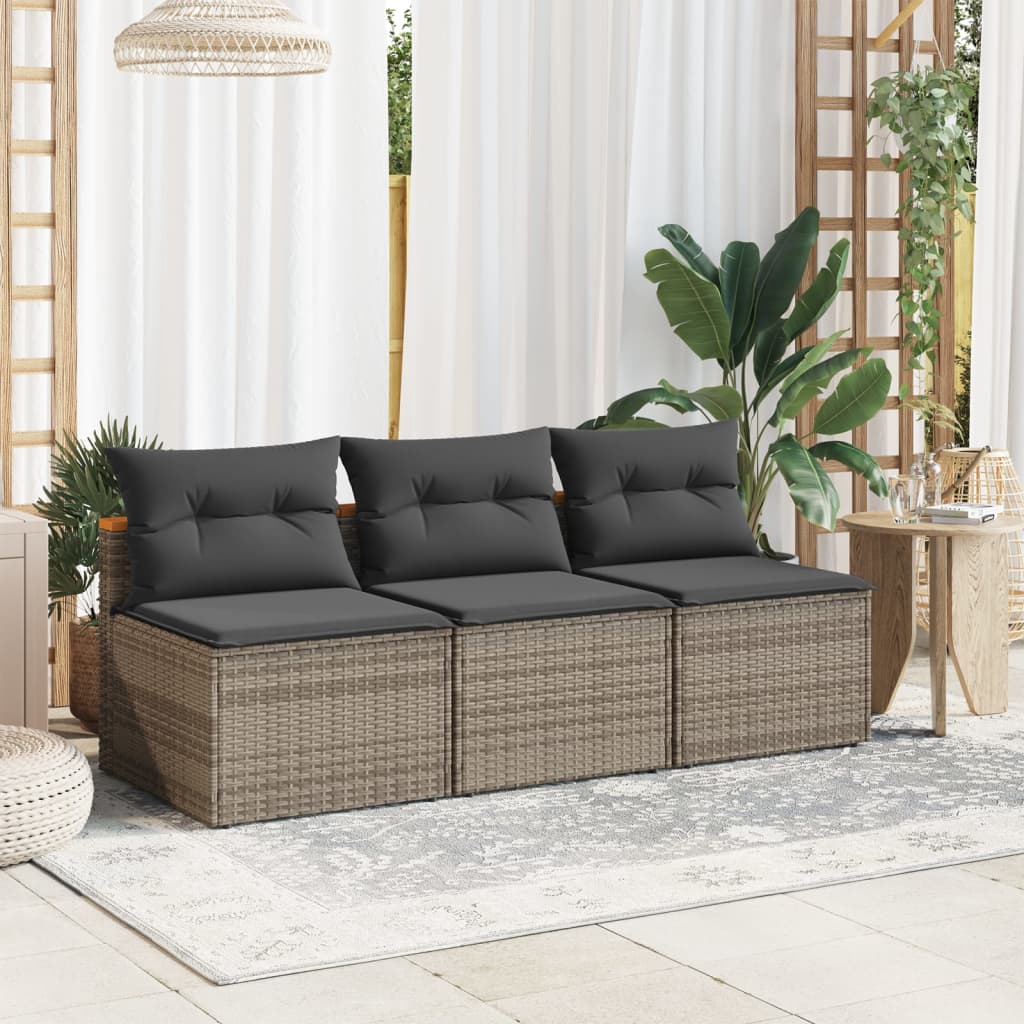 Gartensofas Ohne Armlehnen Mit Kissen 2 Stk. Poly Rattan
