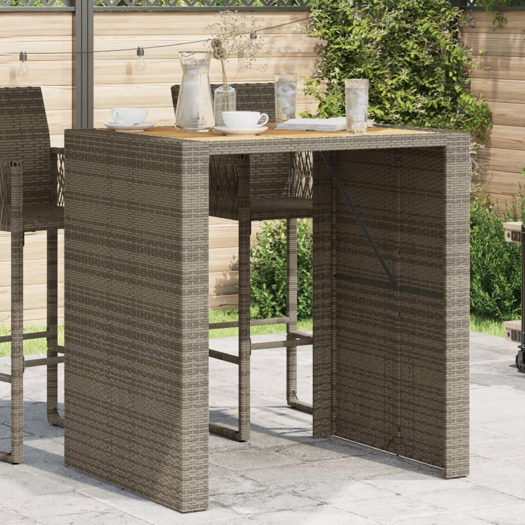 Garten-Bartisch Mit Holzplatte Polyrattan