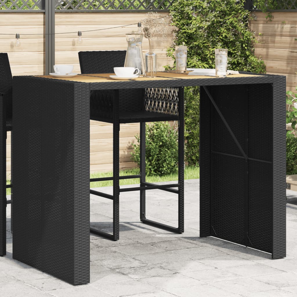 Garten-Bartisch Mit Holzplatte Polyrattan